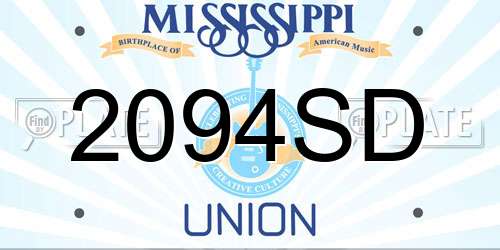 2094SD Mississippi License Plate