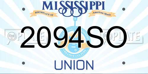 2094SO Mississippi License Plate