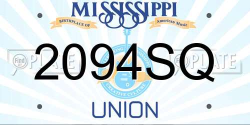2094SQ Mississippi License Plate
