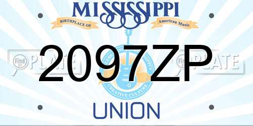 2097ZP Mississippi License Plate