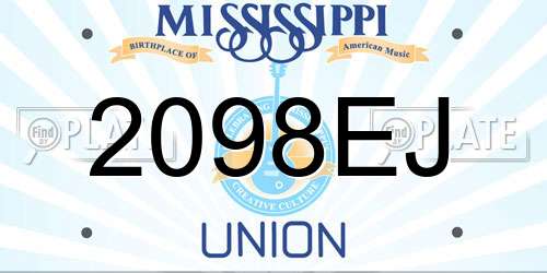 2098EJ Mississippi License Plate