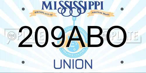 209ABO Mississippi License Plate