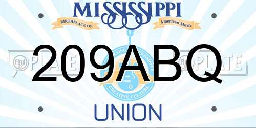 209ABQ Mississippi License Plate