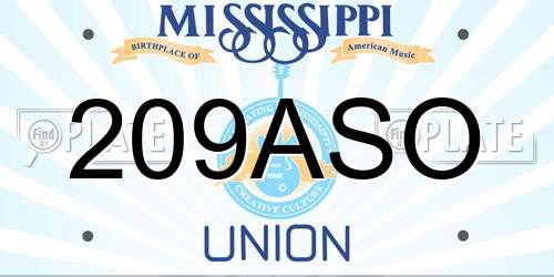 209ASO Mississippi License Plate