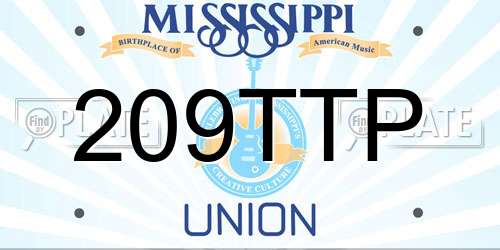 209TTP Mississippi License Plate