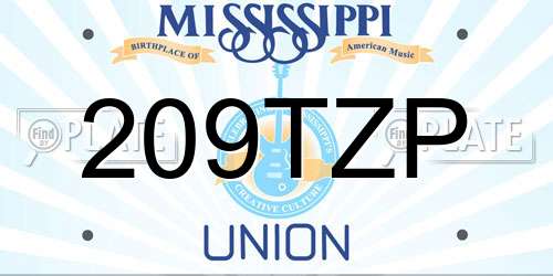 209TZP Mississippi License Plate