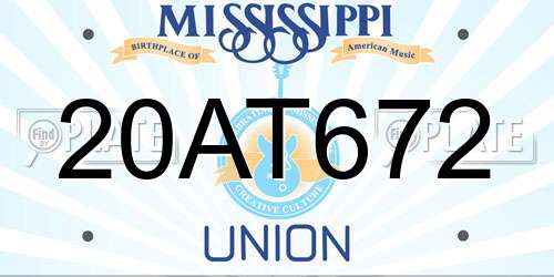 20AT672 Mississippi License Plate