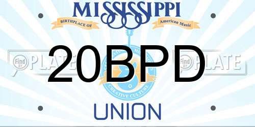 20BPD Mississippi License Plate