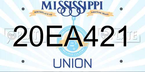 20EA421 Mississippi License Plate