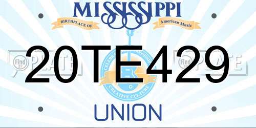 20TE429 Mississippi License Plate