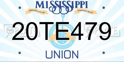 20TE479 Mississippi License Plate