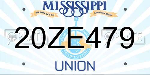 20ZE479 Mississippi License Plate