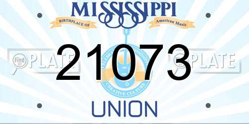21073 Mississippi License Plate