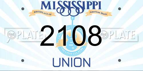 2108 Mississippi License Plate