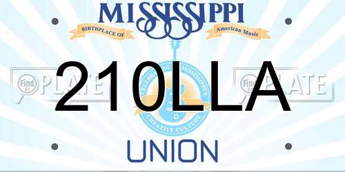 210LLA Mississippi License Plate
