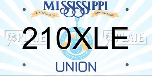 210XLE Mississippi License Plate