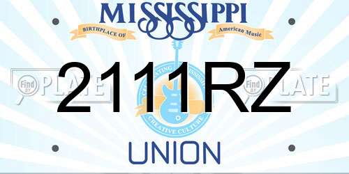 2111RZ Mississippi License Plate