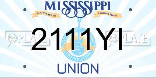 2111YI Mississippi License Plate