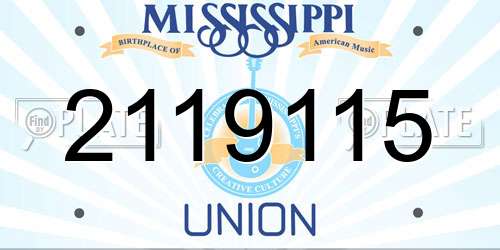 2119115 Mississippi License Plate