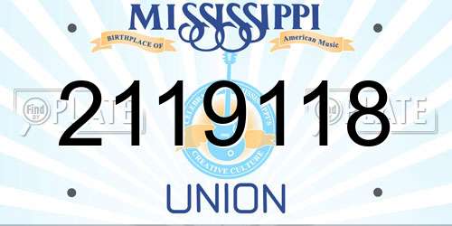 2119118 Mississippi License Plate