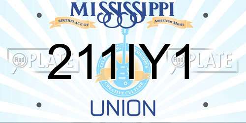211IY1 Mississippi License Plate