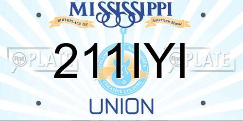 211IYI Mississippi License Plate