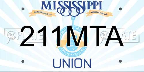 211MTA Mississippi License Plate