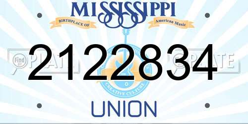 2122834 Mississippi License Plate