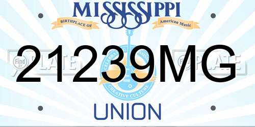 21239MG Mississippi License Plate
