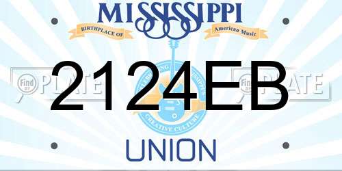 2124EB Mississippi License Plate