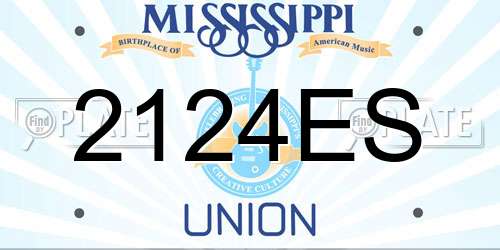 2124ES Mississippi License Plate