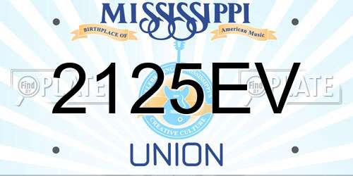 2125EV Mississippi License Plate