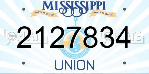 2127834 Mississippi License Plate