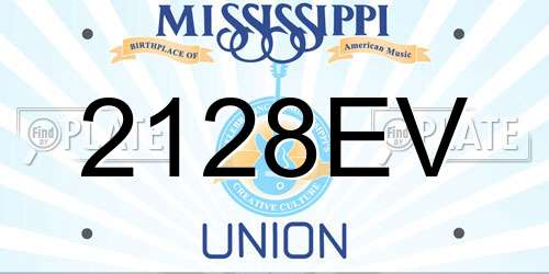 2128EV Mississippi License Plate