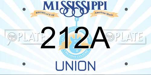 212A Mississippi License Plate