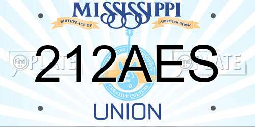 212AES Mississippi License Plate