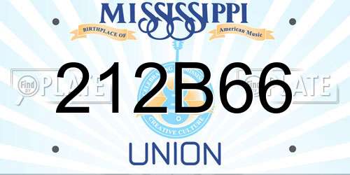 212B66 Mississippi License Plate