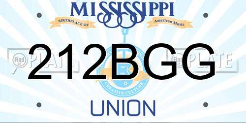 212BGG Mississippi License Plate