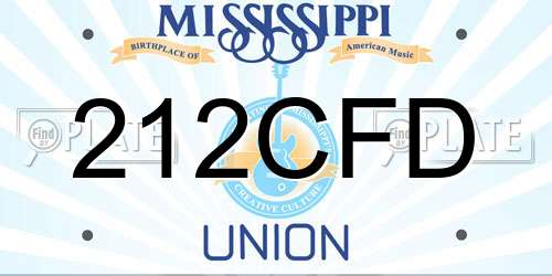 212CFD Mississippi License Plate