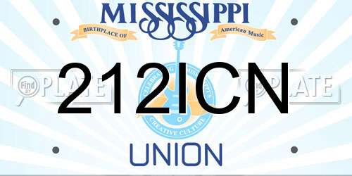 212ICN Mississippi License Plate