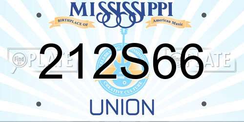 212S66 Mississippi License Plate