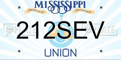 212SEV Mississippi License Plate