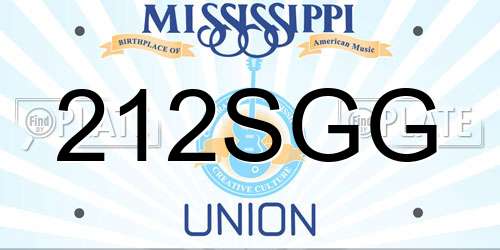 212SGG Mississippi License Plate