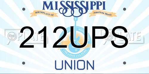 212UPS Mississippi License Plate
