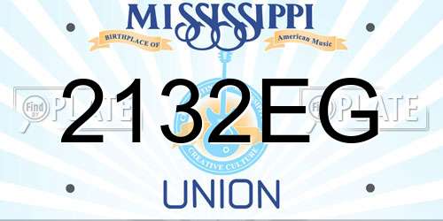 2132EG Mississippi License Plate