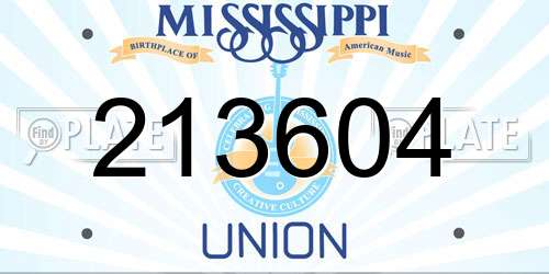 213604 Mississippi License Plate