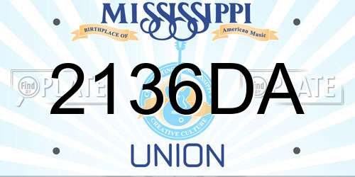 2136DA Mississippi License Plate