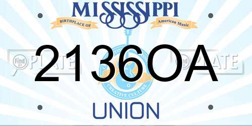 2136OA Mississippi License Plate