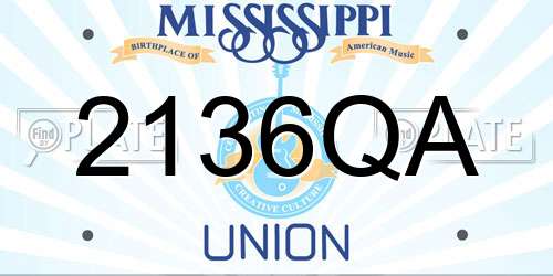 2136QA Mississippi License Plate