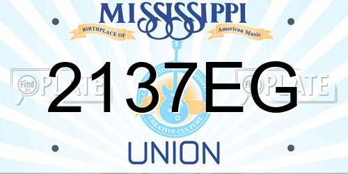2137EG Mississippi License Plate